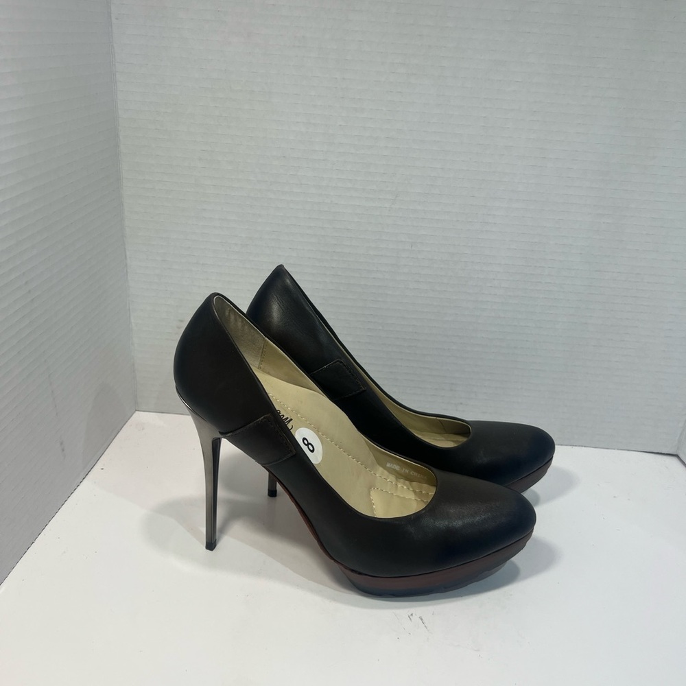 Mea Shadow Black Stiletto Platform Pumps